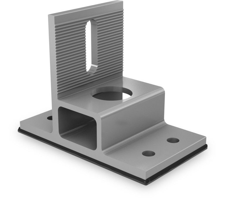 K2 SpliceFoot, rögzítő láb kis dőlésű bitumenes tetőkön így OSB-be rögzíthető, SingleRail kompatibilis, alu, magasság állítható 37 - 57 mm (2003393)