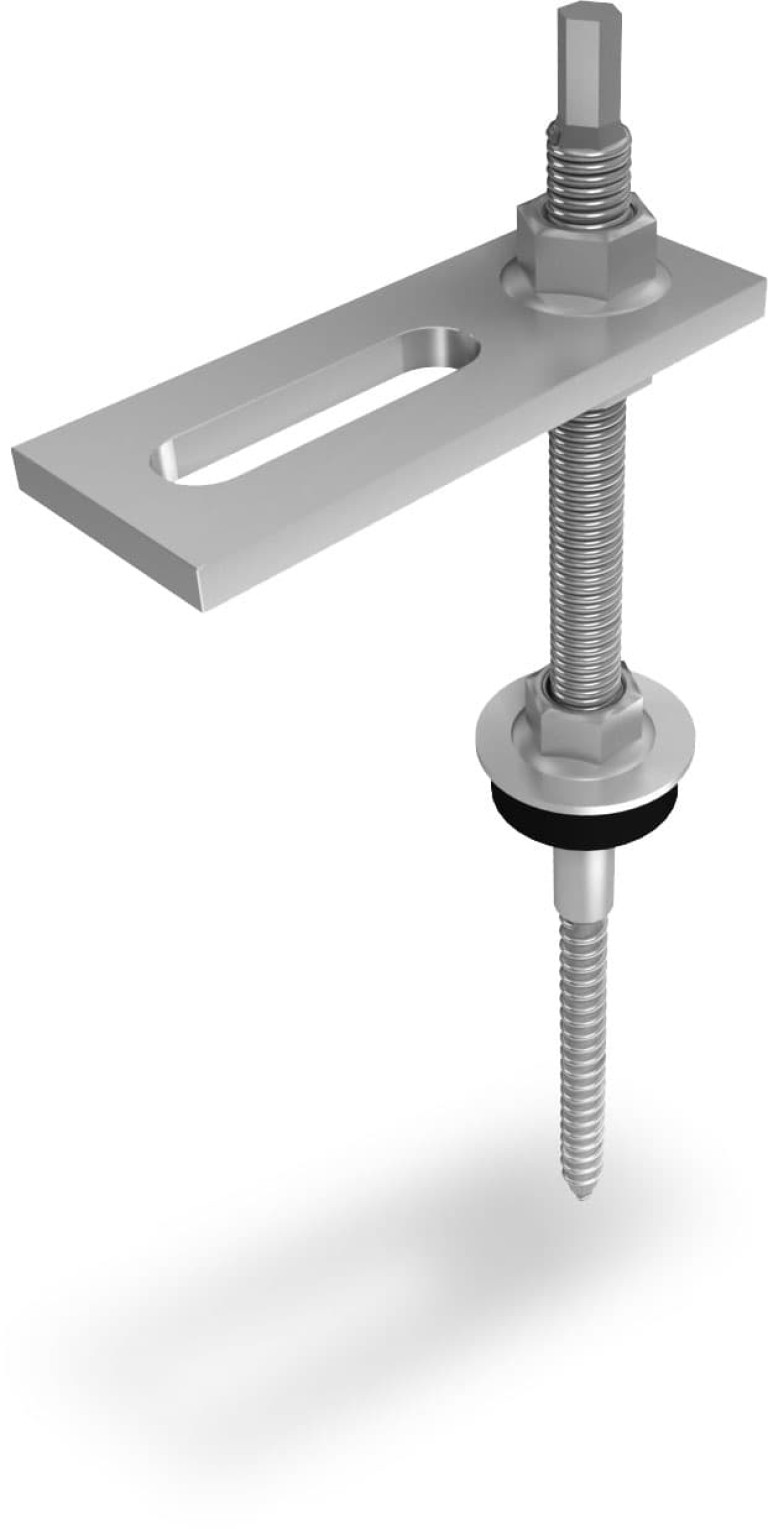 K2 ászokcsavar hullám, trapéz, pala és lemezfedéshez, plattéval M10x200 (2000121)